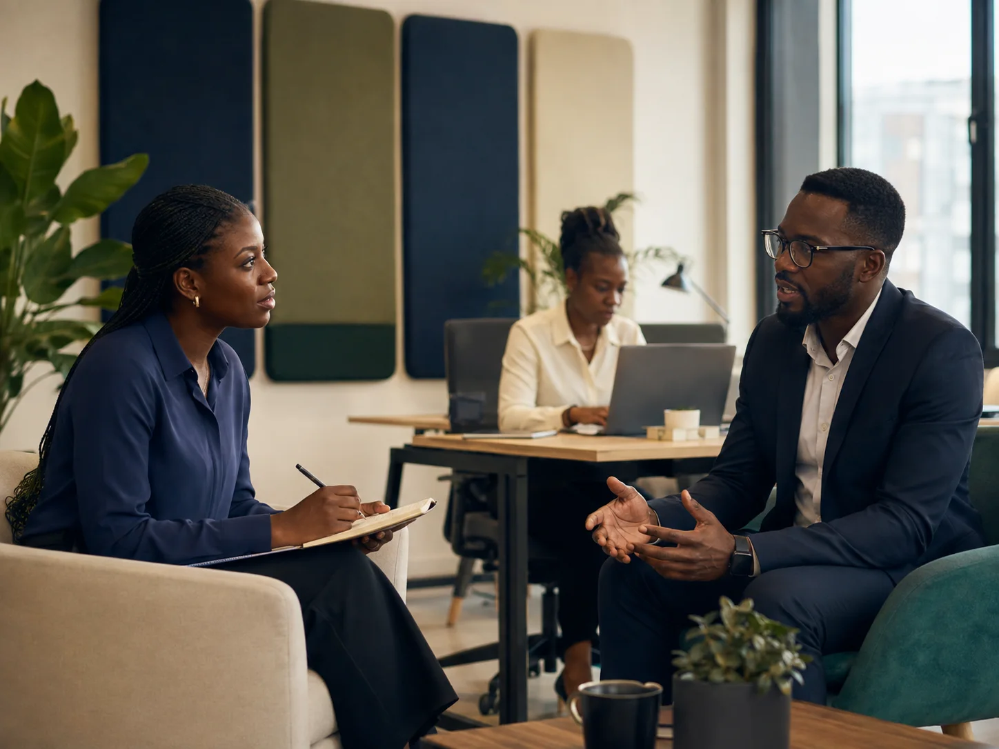 People-focused business advisory meeting